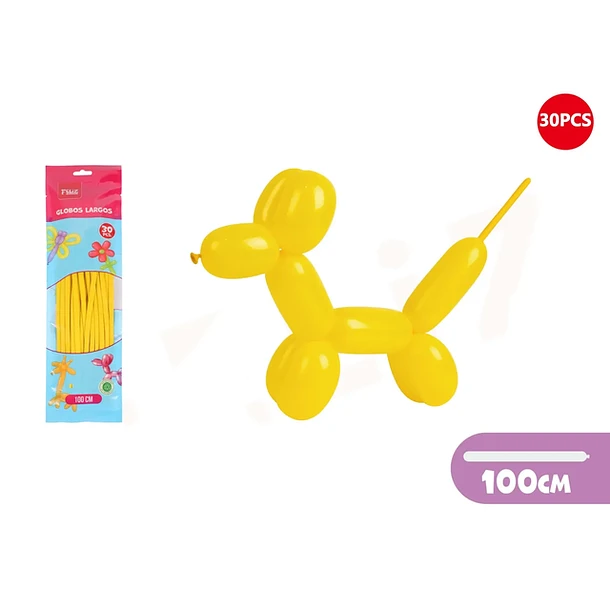 GLOBOS LARGOS AMARILLO 100CM 30PCS - 1