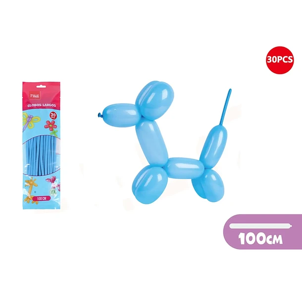 GLOBOS LARGOS AZUL 100CM 30PCS - 1