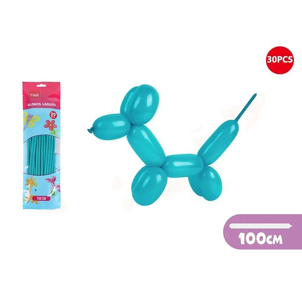 GLOBOS LARGOS AZUL 100CM 30PCS - 1