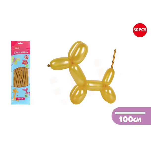 GLOBOS LARGOS DORADO 100CM 30PCS - 1