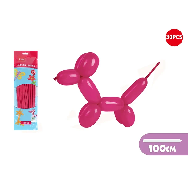 GLOBOS LARGOS FUCSIA 100CM 30PCS - 1