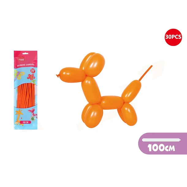GLOBOS LARGOS NARANJA 100CM 30PCS - 1