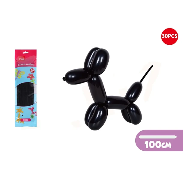 GLOBOS LARGOS NEGRO 100CM 30PCS - 1