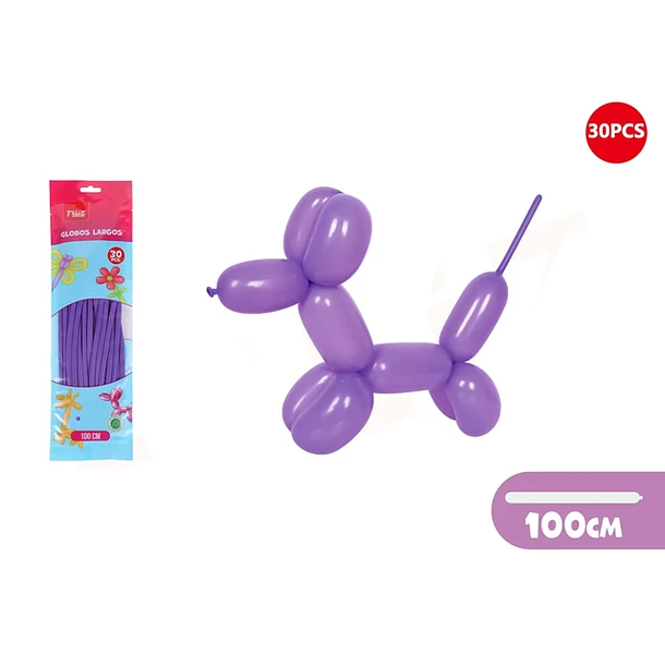 GLOBOS LARGOS PÚRPURA 100CM 30PCS - 1