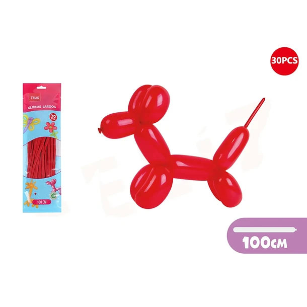 GLOBOS LARGOS ROJO 100CM 30PCS - 1