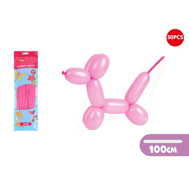 GLOBOS LARGOS ROSA 100CM 30PCS - 1