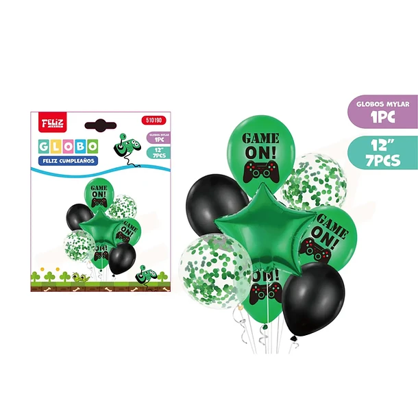 SET DE GLOBOS GAMER VERDE - 1