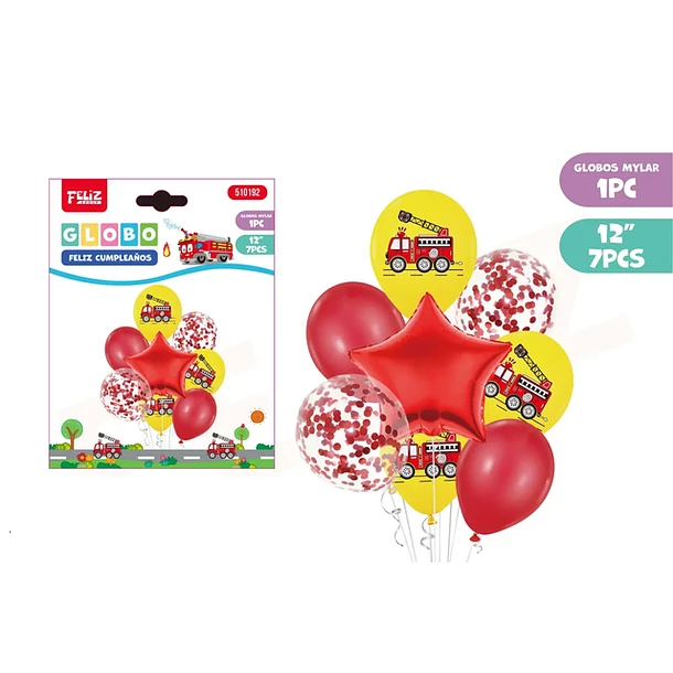 SET DE GLOBOS BOMBEROS - 1