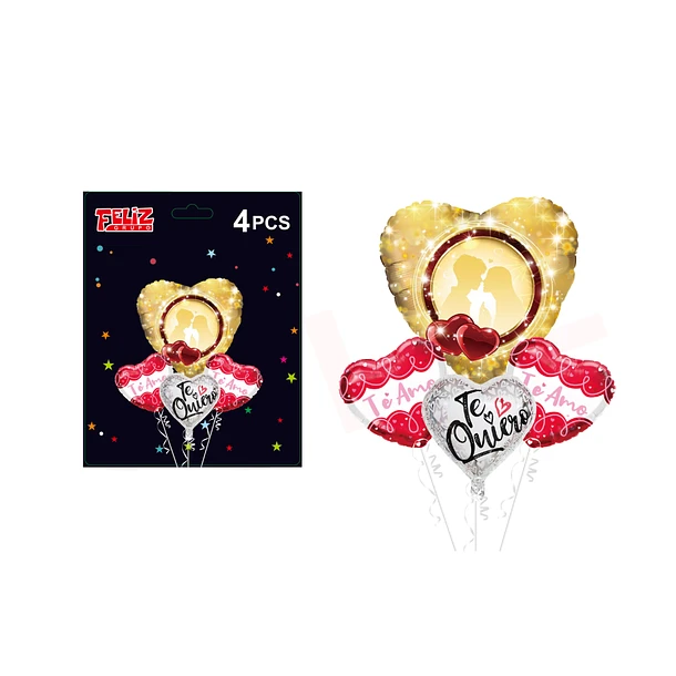 SET GLOBOS TE AMO 4 PCS - 1