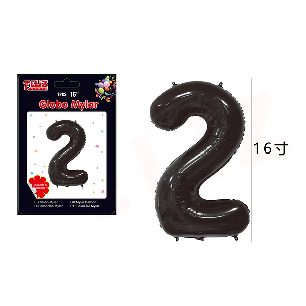 GLOBO NÚMERO 2 NEGRO - 1