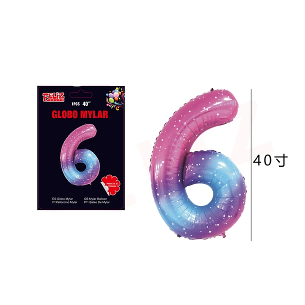 GLOBO NÚMERO 6 DEGRADE UNIVERSO - 1