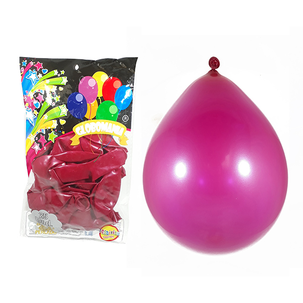 GLOBO 09 STANDARD PERLADO FUCSIA X 25 UNI - 1