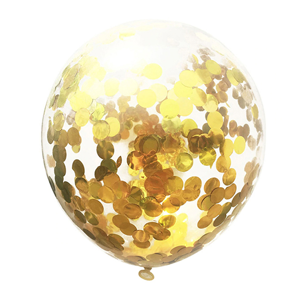 GLOBO 12' CONFETTI DORADO X12 UNI - 1
