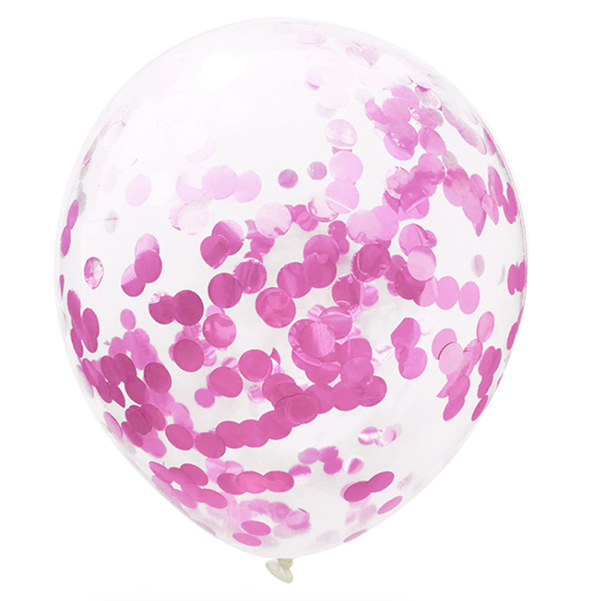 GLOBO 12' CONFETTI ROSADO X12 UNI - 1