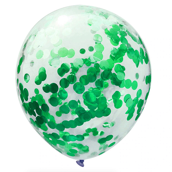 GLOBO 12' CONFETTI VERDE X12 UNI - 1