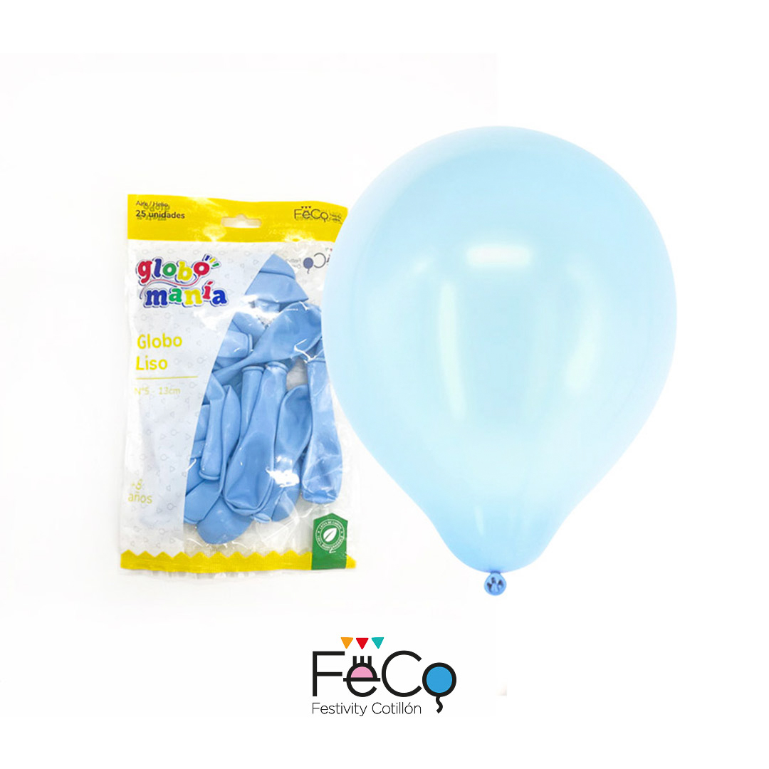 GLOBO 5 PASTEL CELESTE X25 UNID - 1