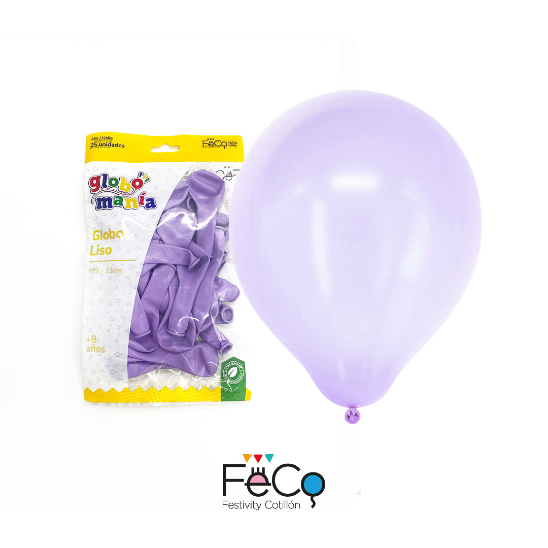 GLOBO 5 PASTEL MORADO X25 UNID - 1