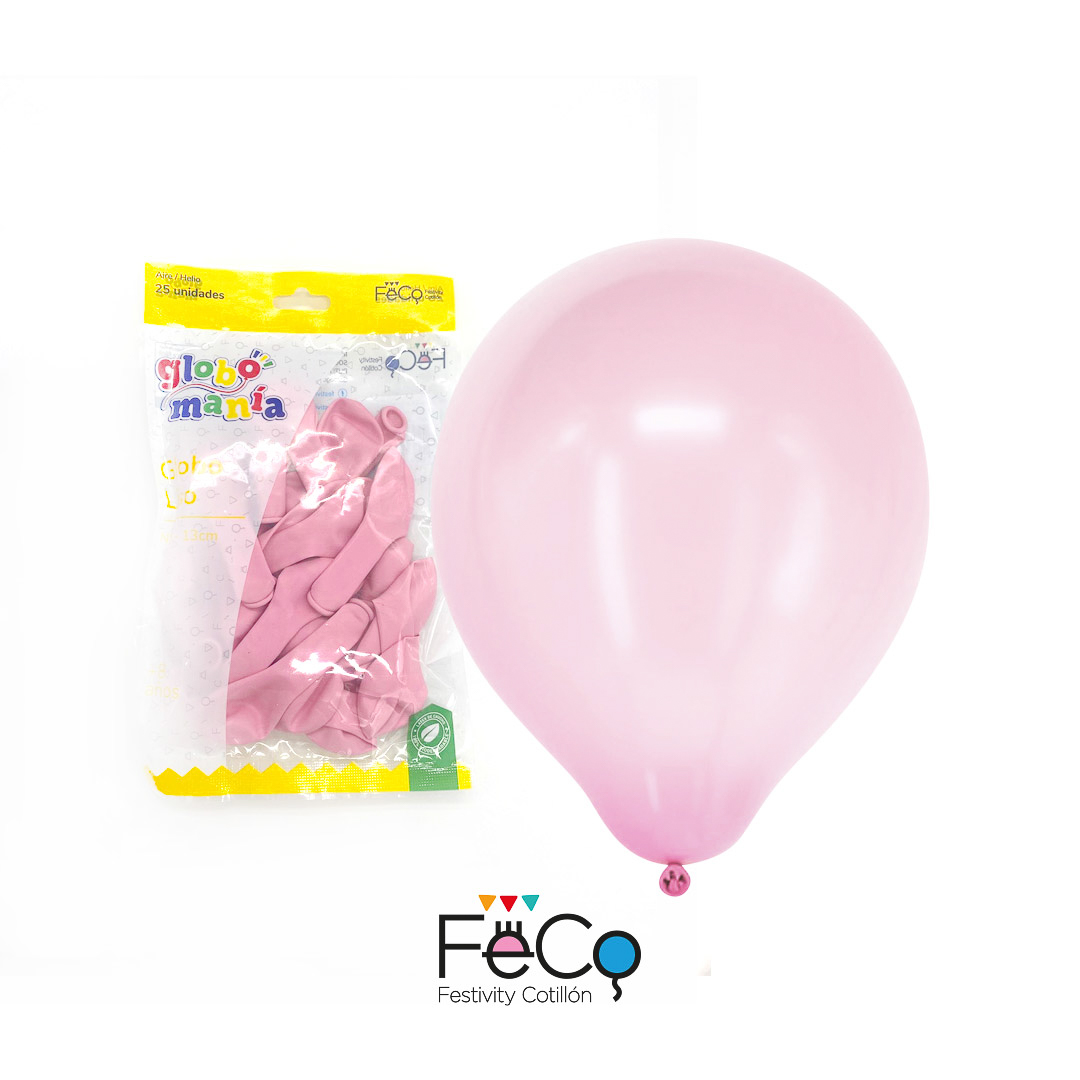 GLOBO 5 PASTEL ROSADO X25 UNID - 1