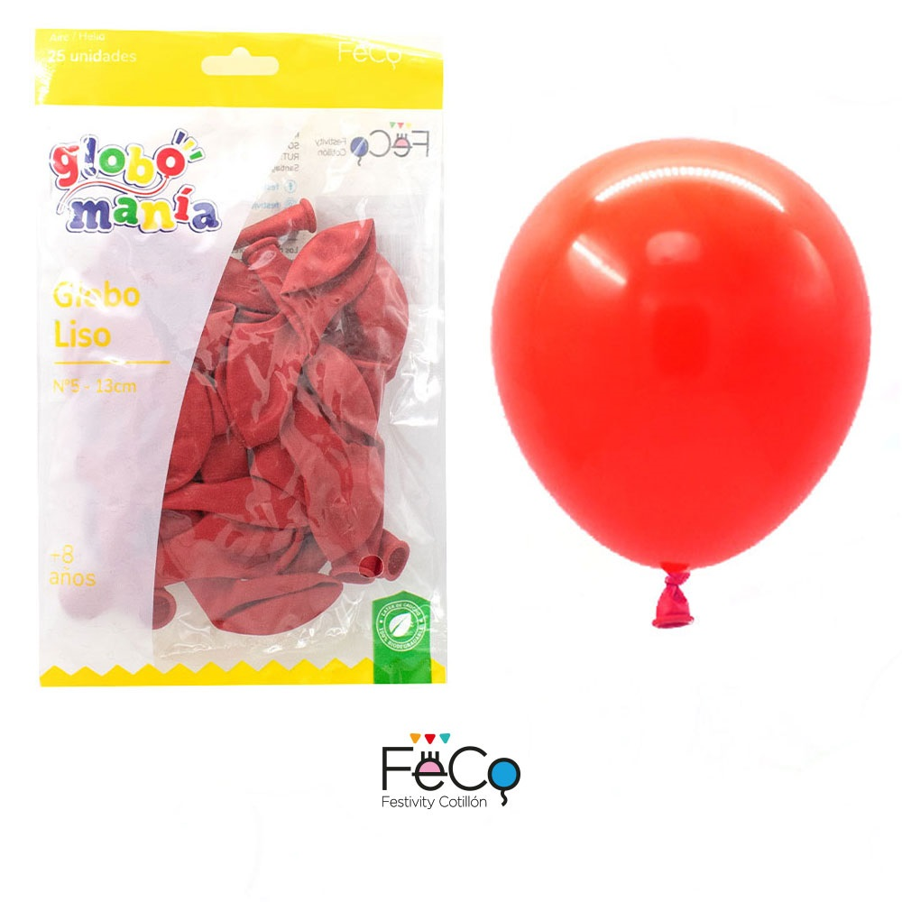 GLOBO 5 STANDARD ROJO X25 UNI - 1