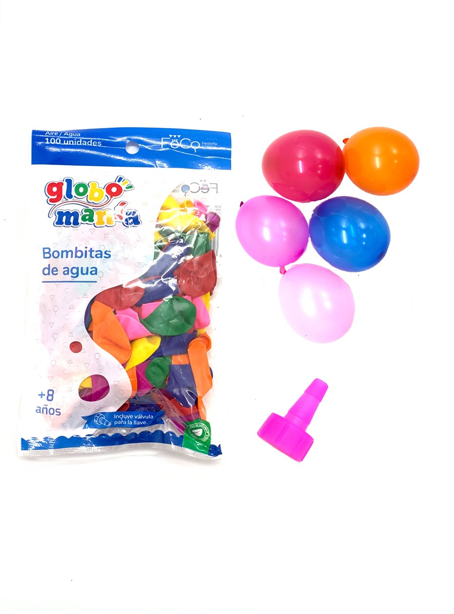 GLOBO BOMBITA DE AGUA SURTIDO X 100 UNI - 1