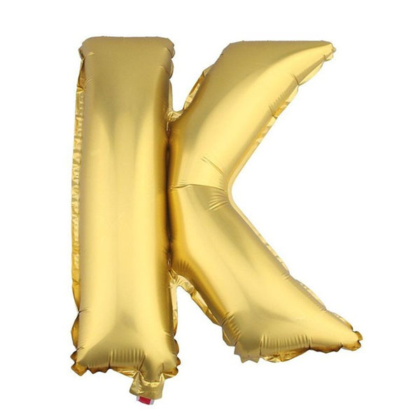 GLOBO METALICO 26 DORADO LETRA K X1 UNI - 1