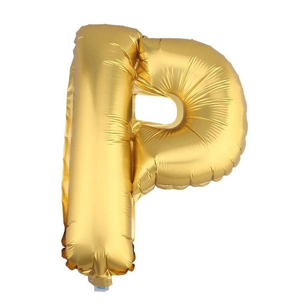 GLOBO METALICO 26 DORADO LETRA P X1 UNI - 1