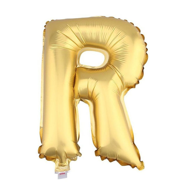 GLOBO METALICO 26 DORADO LETRA R X1 UNI - 1