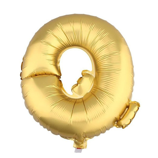 GLOBO METALICO 26 DORADO LETRA Q X1 UNI - 1
