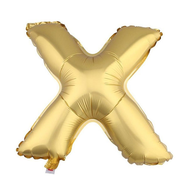 GLOBO METALICO 26 DORADO LETRA X X1 UNI - 1