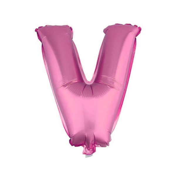 GLOBO METALICO 26 ROSADO LETRA V X1 UNI - 1