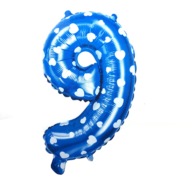 GLOBO METALICO 26 CORAZON CELESTE N° 9 X1 UNI - 1
