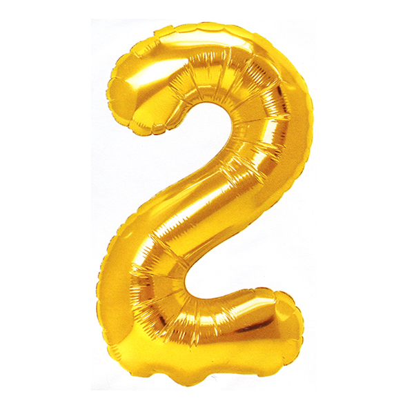 GLOBO METALICO 32 DORADO N° 2 X1 UNI - 1