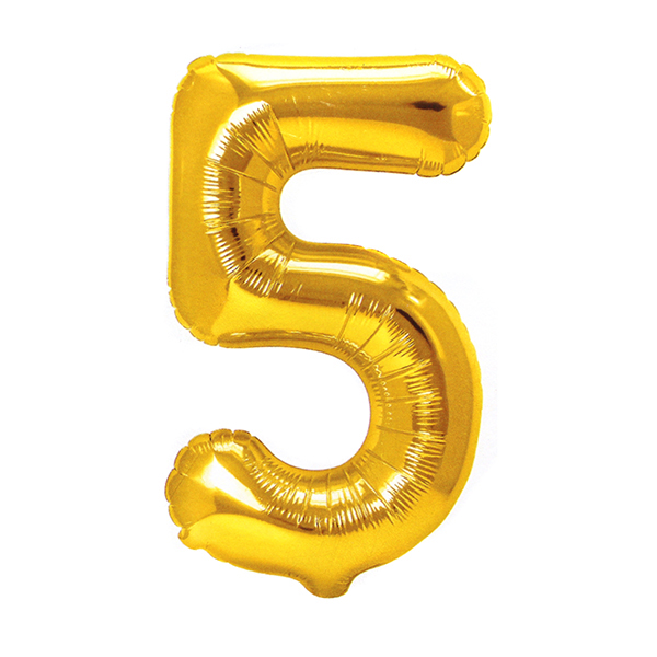 GLOBO METALICO 32 DORADO N° 5 X1 UNI - 1