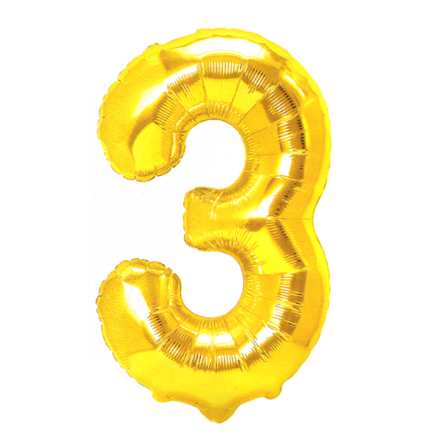GLOBO METALICO 32 DORADO N° 3 X1 UNI - 1