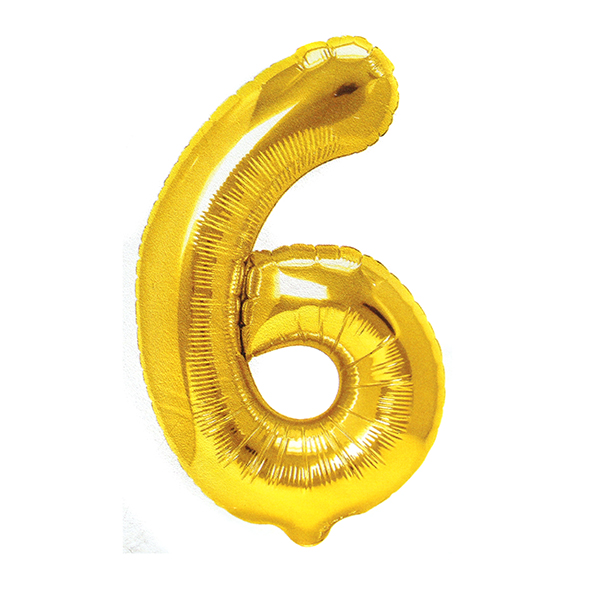 GLOBO METALICO 32 DORADO N° 6 X1 UNI - 1