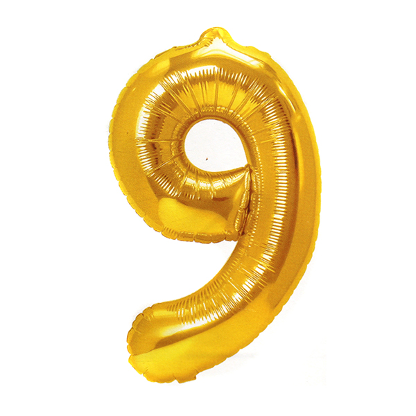 GLOBO METALICO 32 DORADO N° 9 X1 UNI - 1