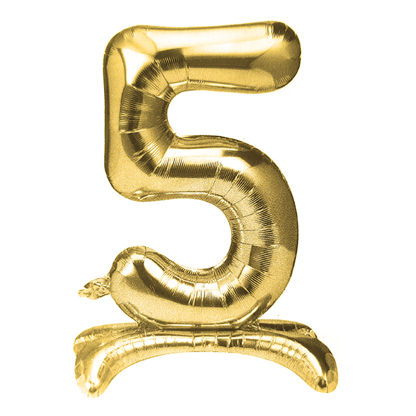 GLOBO METALICO 32 PEDESTAL DORADO N° 5 X1 UNI - 1