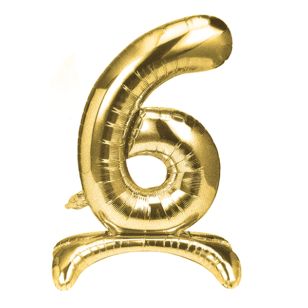GLOBO METALICO 32 PEDESTAL DORADO N° 6 X1 UNI - 1