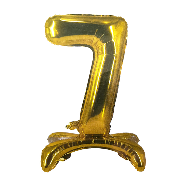 GLOBO METALICO 32 PEDESTAL DORADO N° 7 X1 UNI - 1