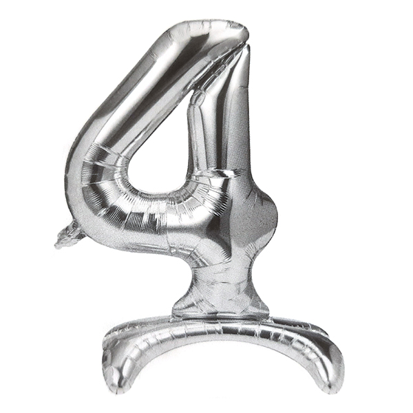 GLOBO METALICO 32 PEDESTAL PLATEADO N?4 X1 UNI - 1