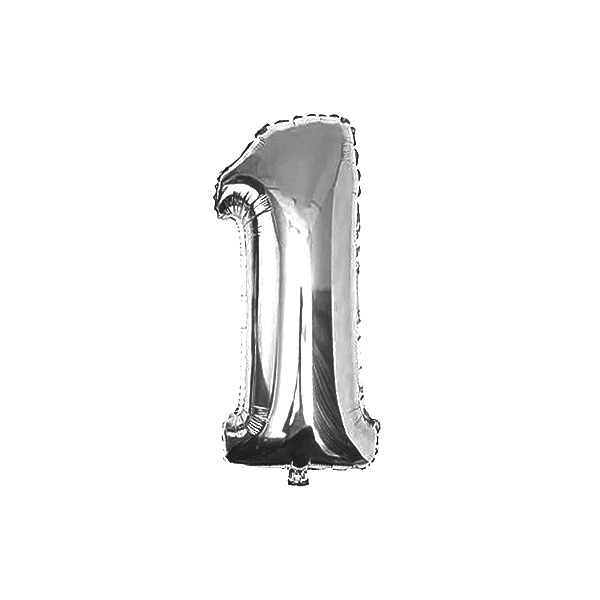 GLOBO METALICO 32 PLATEADO N?1 X1 UNI - 1