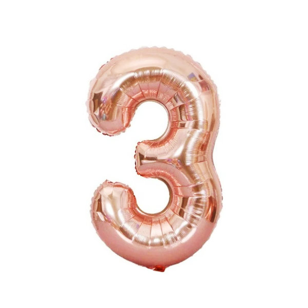 GLOBO METALICO 32 ROSE GOLD N 3 - 1