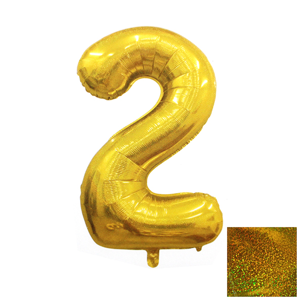 GLOBO METALICO LASER 40 DORADO N° 2 - 1