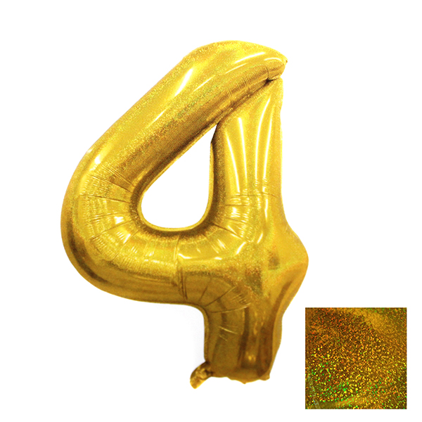 GLOBO METALICO LASER 40 DORADO N° 4 - 1