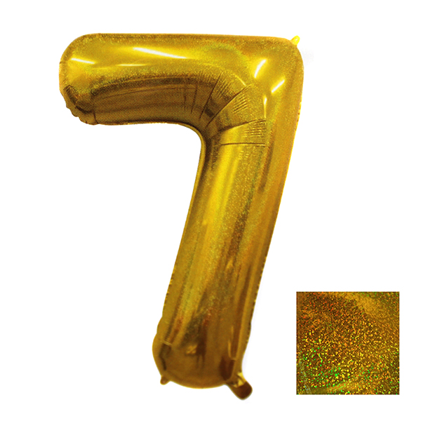 GLOBO METALICO LASER 40 DORADO N° 7 - 1