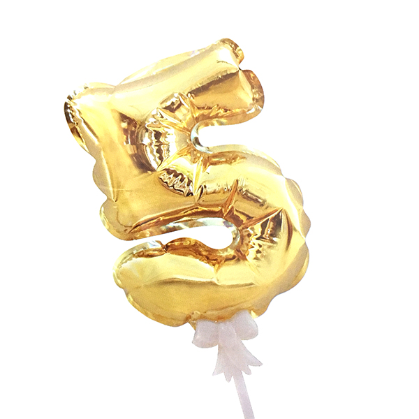 GLOBO METALICO STICK AUTOINFLABLE NUM 13 CM N° 5 X1 UNI - 1