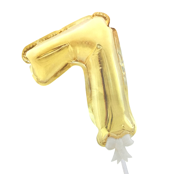 GLOBO METALICO STICK AUTOINFLABLE NUM 13 CM N° 7 X1 UNI - 1