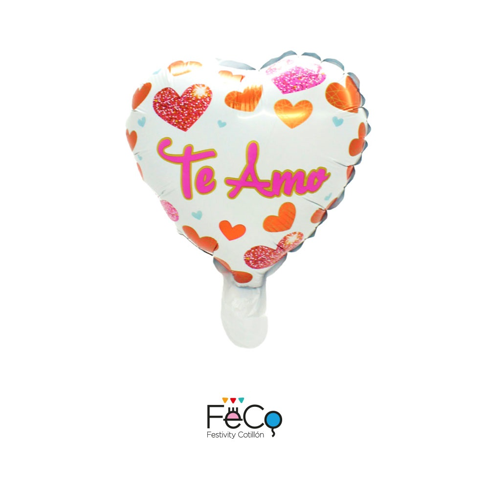 GLOBO METÁLICO 10 TE AMO X50 UNI BLANCO - 1