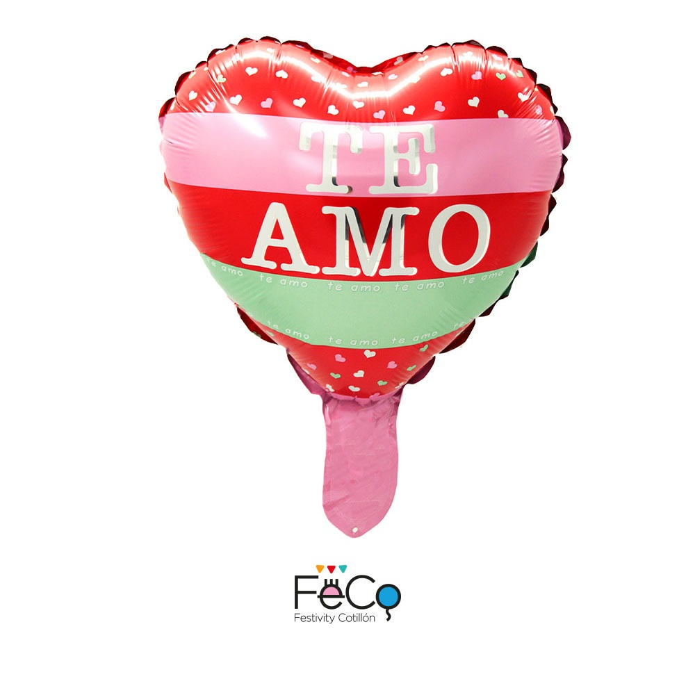 GLOBO METÁLICO 10 TE AMO LINEAS X50 UNI - 1