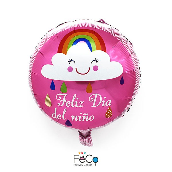 GLOBO METÁLICO 18 DÍA DEL NIÑO ARCOIRIS X50 UNI - 1